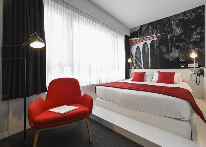 Hotel for 2 personer, med terrasse, husdyr tilladt i Genève