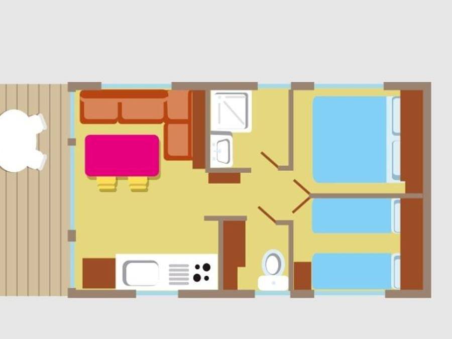 Camping Le Beauséjour - Mobilhome 4 personnes - Cocoon+ 4 personne 2 chambres 24m² in Côte Vermeille, Argelès-sur-Mer