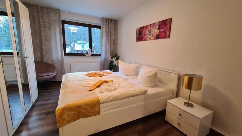 Ferienwohnung für 4 Personen, mit Balkon und Terrasse sowie Garten und Ausblick