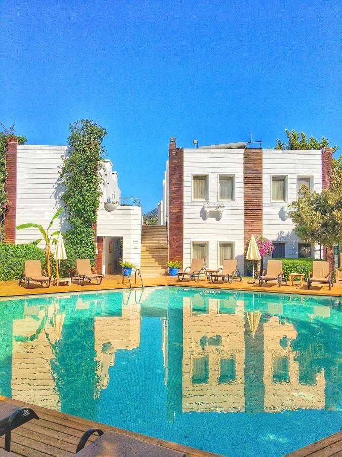 Hotel for 4 personer, med badebasseng og hage i Bodrum