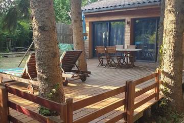 Maison de vacances pour 3 personnes, avec jardin ainsi que piscine et terrasse, animaux acceptés dans la Drôme