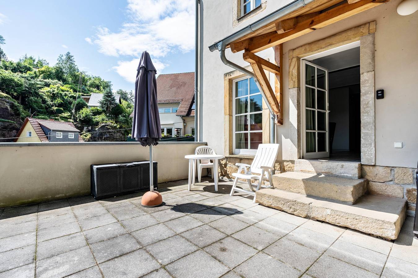 Ganze Wohnung, Ferienwohnung 'Wohnung Auf Dem Buschholz' mit Bergblick, privater Terrasse und Wlan in Stadt Wehlen, Wehlen