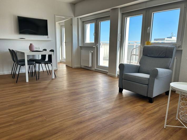 Ferienwohnung mit Meerblick für 4 Personen, mit Balkon auf Norderney