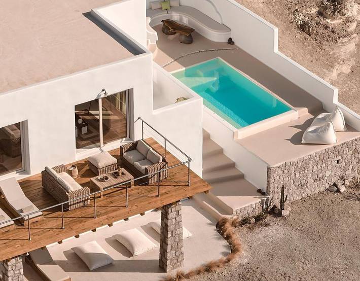 Villa pour 5 personnes, avec jardin ainsi que piscine et vue, animaux acceptés dans Milos - 2
