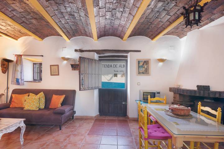 La Rana Verde with Fireplace in the Heart of the Natural Park in Los Romeros, Jabugo