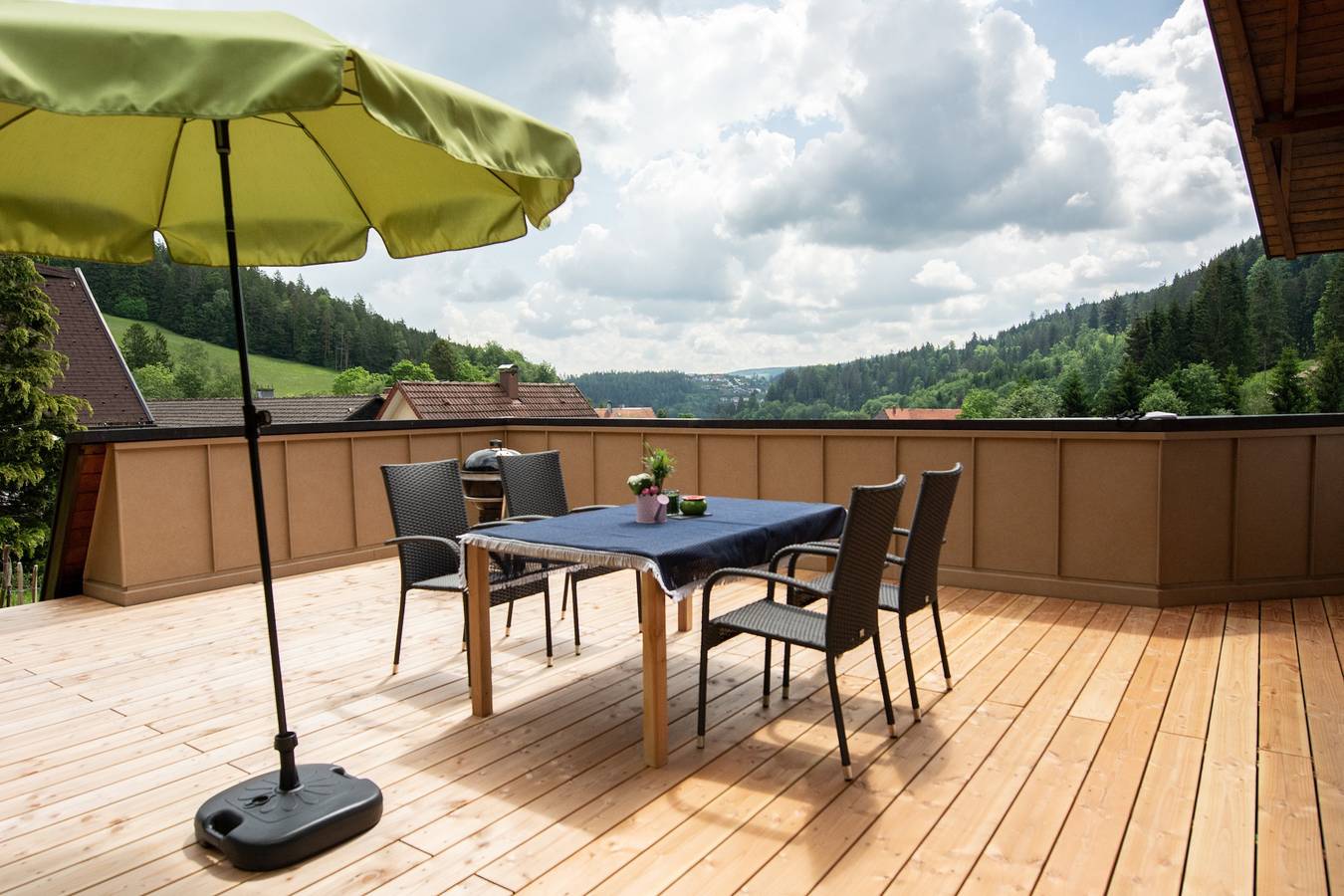 Ganze Wohnung, Apartment „Birgit“ mit Bergblick, privater Terrasse und Wlan in Schonach, Südschwarzwald