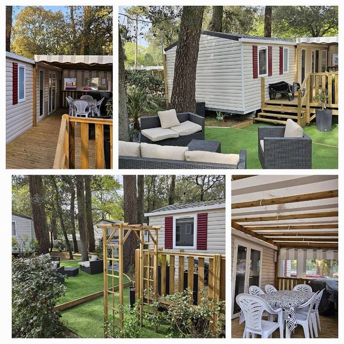 Camping für 8 Personen, mit Whirlpool und Terrasse sowie Garten und Pool in Saint-Brevin-les-Pins