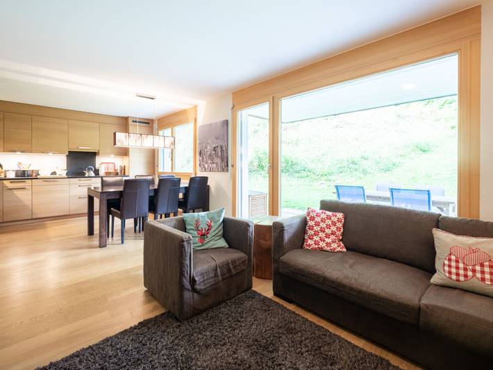 Ferienwohnung für 6 Personen, mit Terrasse und Garten sowie Sauna in Flims