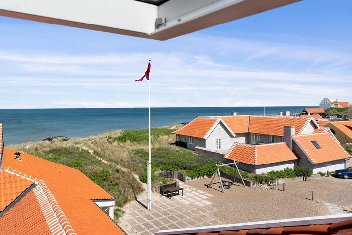 Ferienwohnung mit Meerblick für 6 Personen, mit Balkon und Sauna sowie Ausblick in Skagen