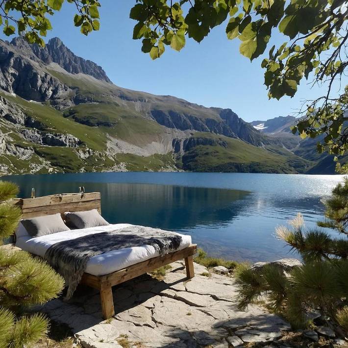 Tente pour 2 personnes, avec vue sur le lac ainsi que jardin et vue en Haute-Savoie - 3