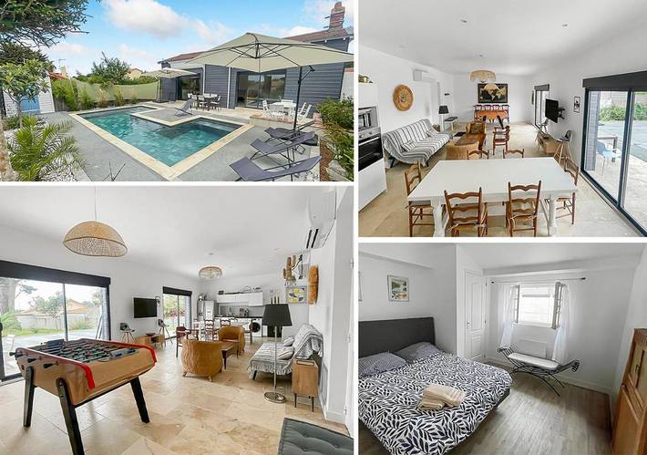 Location de vacances pour 8 personnes, avec jardin ainsi que vue et piscine dans Plage de La Birochère - 2