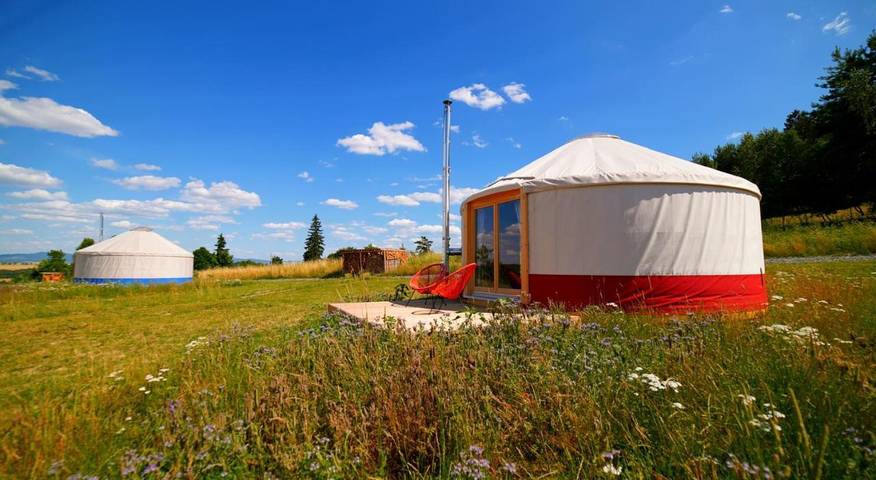 Kemping dla 4 osób, z basen i widok oraz ogród i sauna, zwierzęta dozwolone na Dolny Śląsk