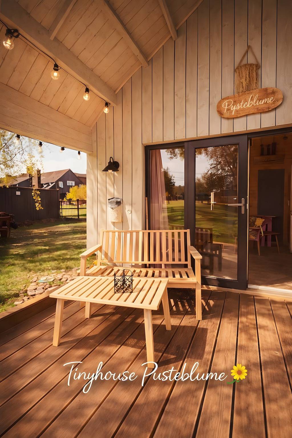 Ferienhaus „Tiny House Pusteblume“ mit privater Terrasse, Wlan und Klimaanlage in Wesseln, Heide und Umgebung