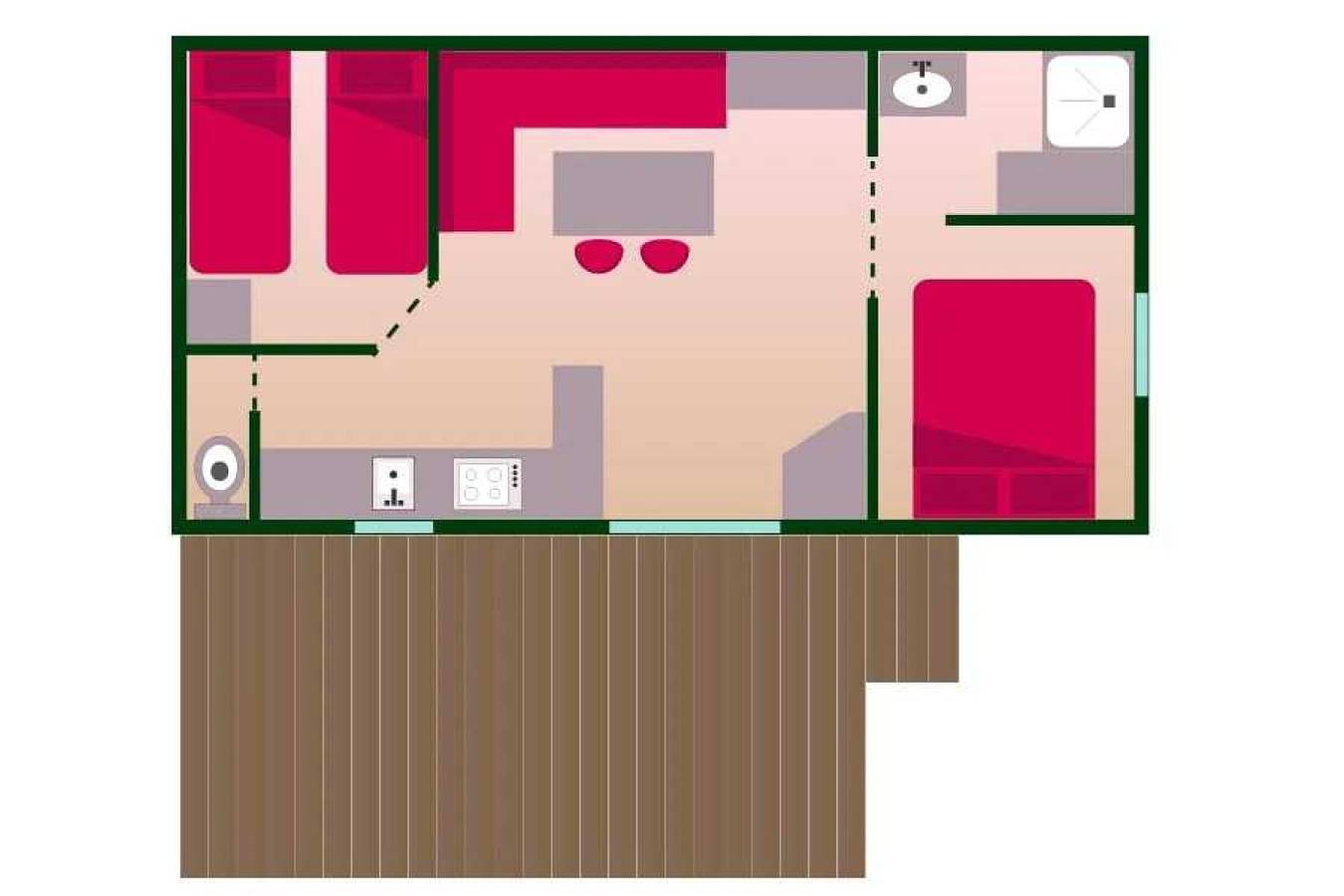 Zecamping 4* piscine chauffée club enfant mobil-home Tv 29m2 5 pers in Salles-Curan, Pareloup-See