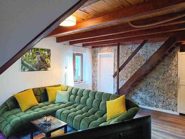Gîte pour 3 personnes, avec terrasse ainsi que vue et jardin à Sondernach