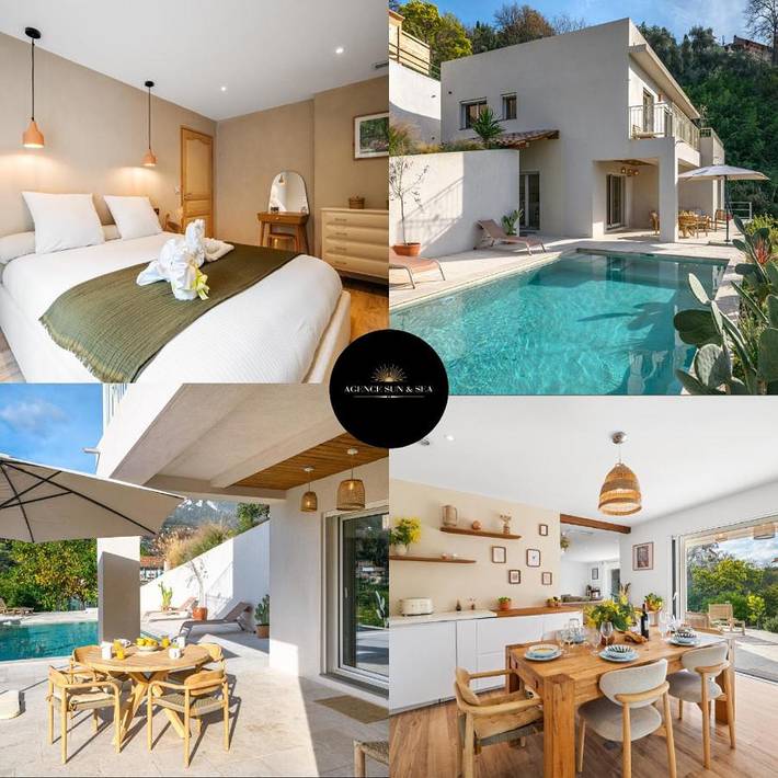 Villa pour 8 personnes, avec piscine ainsi que jardin et balcon à Menton - 2