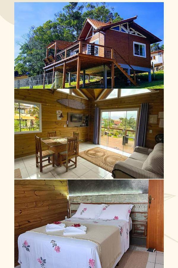 Casas e apartamentos de temporada para 2 pessoas, com balcão e jardim e ainda vista na Praia do Rosa