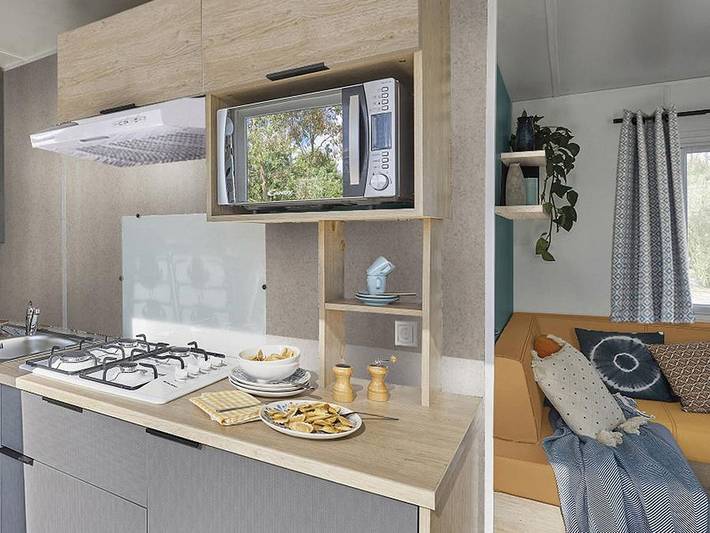 Camping les Rives du Lac Cantalès - Mobilheim 6 personen - Familia (3 Schlafzimmer) in Saint-Gérons, Aurillac und Umgebung