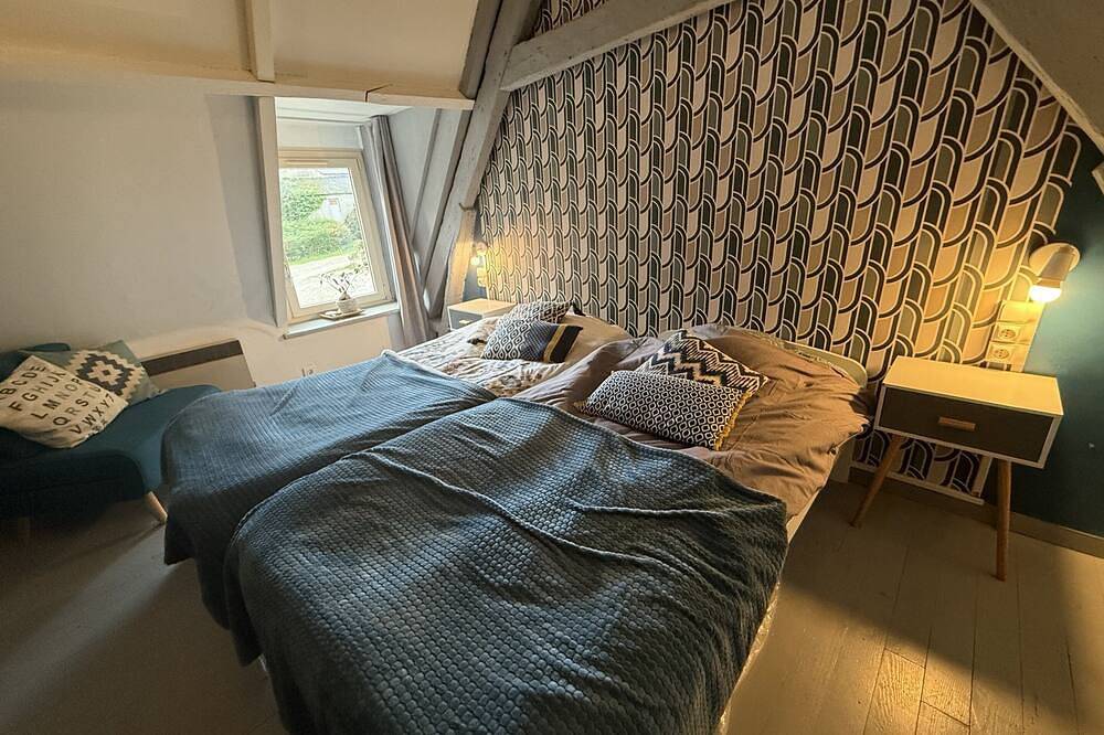 La Pommeraie-Ferienhaus-Traditionell-Ensuite mit Bad-Blick auf die Landschaft in Audinghen, Boulogne-sur-Mer und Umgebung