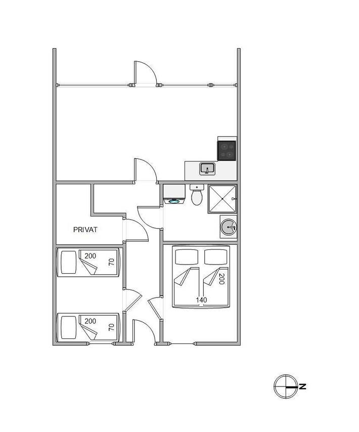 Ferienhaus mit Meerblick für 4 Personen, mit Balkon/Terrasse und Ausblick sowie Terrasse in Henne Strand - 2