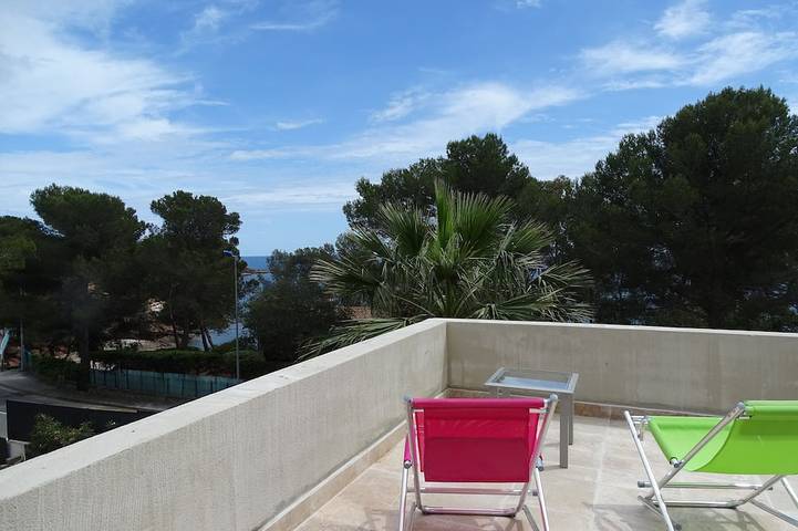 Gîte pour 4 personnes, avec terrasse dans Plage D Aigue Bonne