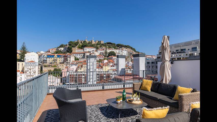 Apartamento de férias para 8 pessoas, com terraço em Lisboa