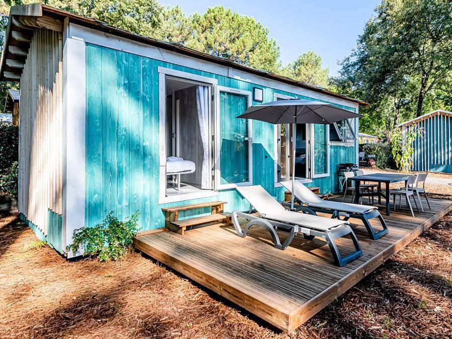 Camping Domaine Les Oréades - Mobilhome 4 personnes - Cabane de pêcheur 3 Pièces 4 Personnes Climatisé + Tv in Sanguinet, Côte d’Argent