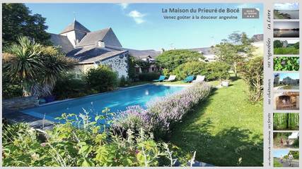 Gîte pour 6 personnes, avec terrasse et piscine à Bocé