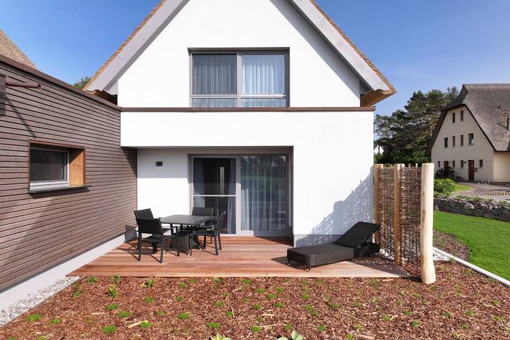 Ferienhaus für 4 Personen, mit Ausblick und Garten sowie Sauna