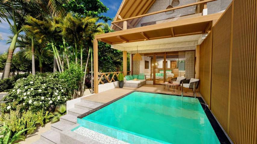 Hotel para 3 pessoas, com piscina infantil e piscina e ainda jardim and jacuzzi em Maldivas