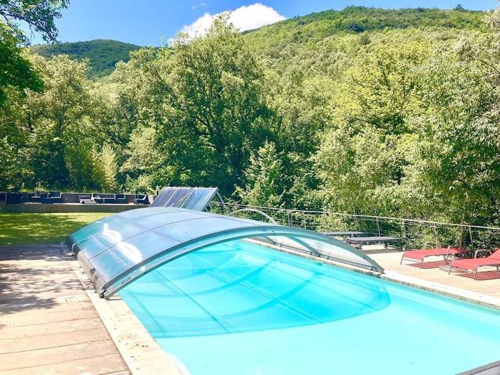 Maison de vacances pour 10 personnes, avec Terrasse ainsi que Piscine et Vue