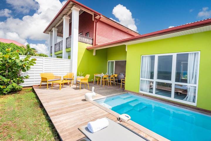 Location de vacances pour 10 personnes, avec jardin ainsi que vue et piscine à Le François - 4