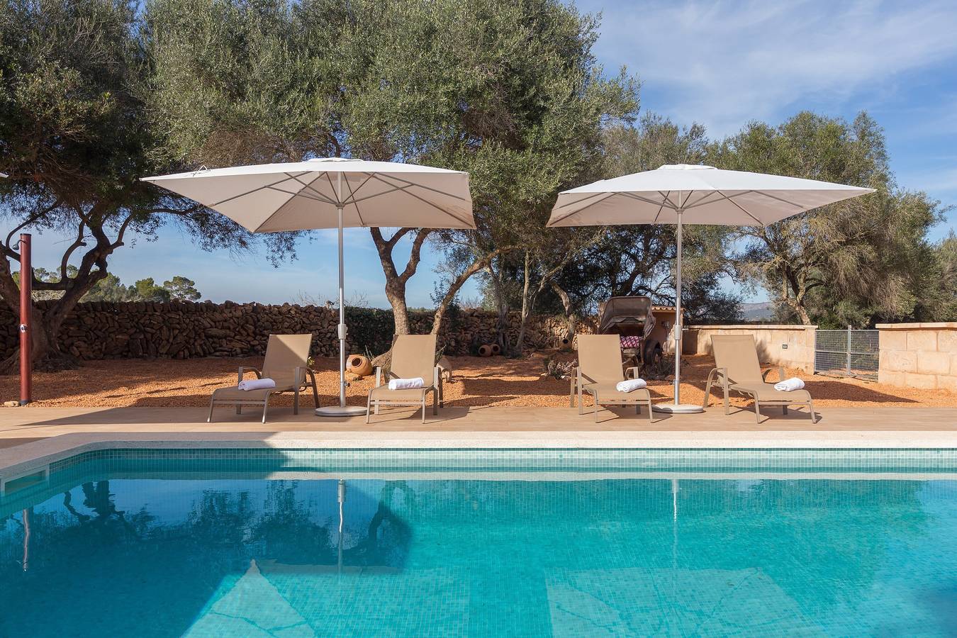 Modernes Ferienhaus Son Grauet mit Pool, Garten, Terrasse und Wlan; Parkplätze vorhanden, Haustiere erlaubt in Llucmajor, Mallorca Süden