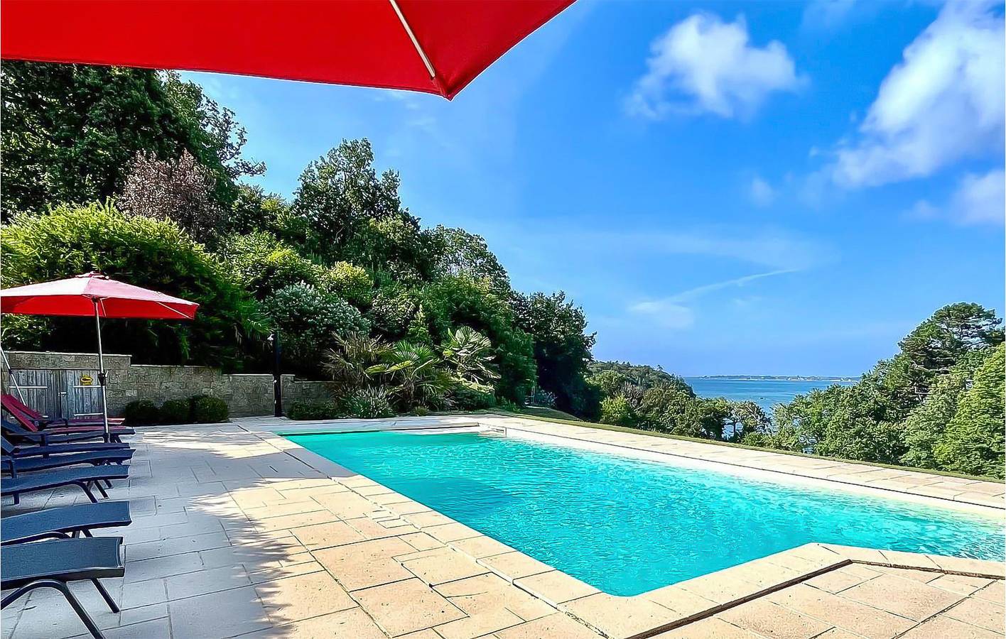 Apartment mit Meerblick, Parkplatz, Pool und Garten in Concarneau, Quimper und Umgebung