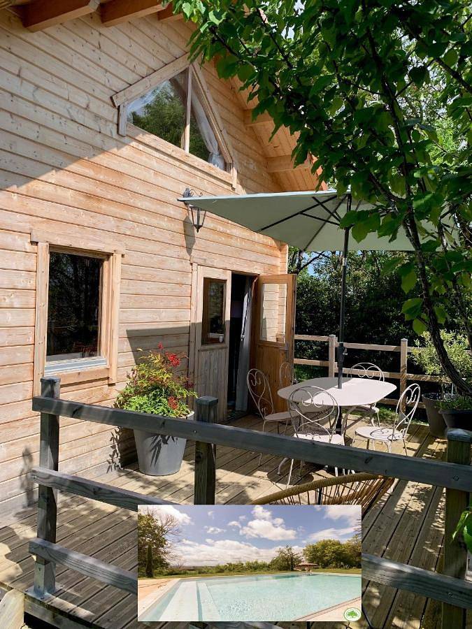 Gîte pour 3 personnes, avec Terrasse et Jardin ainsi que Piscine et Vue dans Sajas