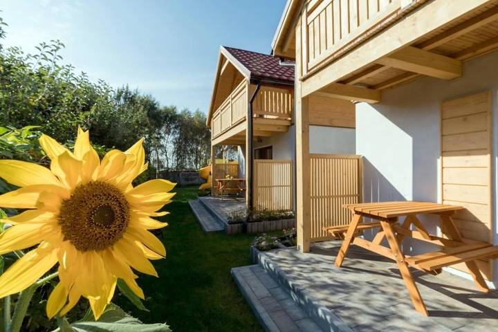 Dom dla 6 osób, z Balkon i Taras oraz Ogród i Widok w Dźwirzyno