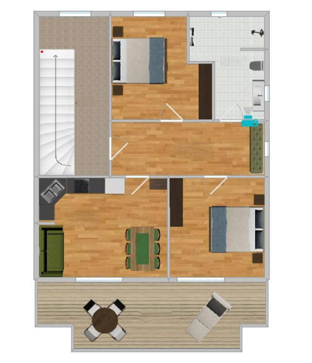 Ferienwohnung für 4 Personen, mit Terrasse und Garten sowie Ausblick in Roßhaupten