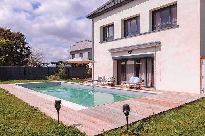 Maison de vacances pour 8 personnes, avec jacuzzi et piscine