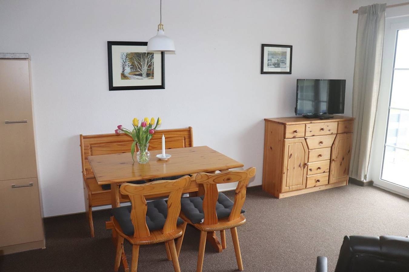 Ganze Wohnung, Erdgeschoss Fewo mit Südterrasse und wunderschönen Hafen und Boddenblick - Ella in Wieck am Darß, Fischland - Darß - Zingst