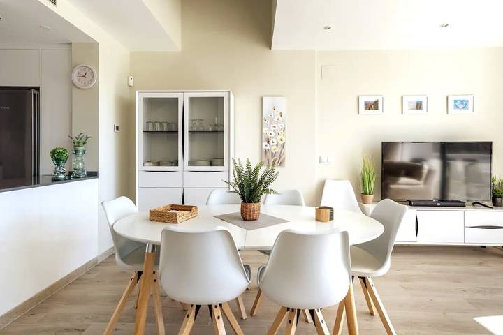 Ferienhaus 'Strand Reihenhaus nahe der Stadt' mit Meerblick, Wlan und Klimaanlage in Playa El Ejido (Mijas), Fuengirola