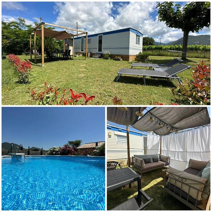 Maison de campagne pour 4 personnes, avec vue ainsi que piscine et jardin à Saint-Pantaléon-les-Vignes