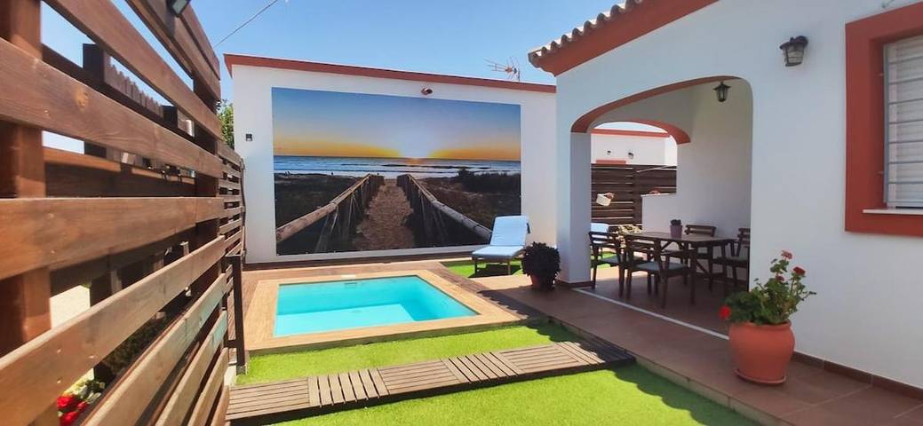 Chalet para 4 personas, con Terraza y Jardín además de Piscina y Vistas en El Palmar (Andalucía)