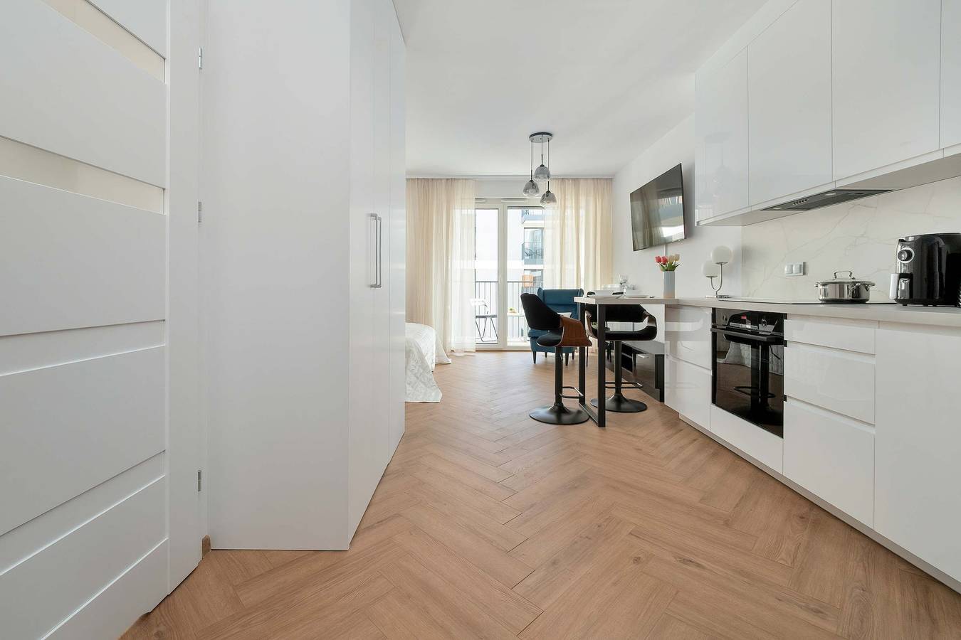 Ganze Ferienwohnung, Modern Studio | Air Conditioning, Parking, Balcony in Warschau, Masowien
