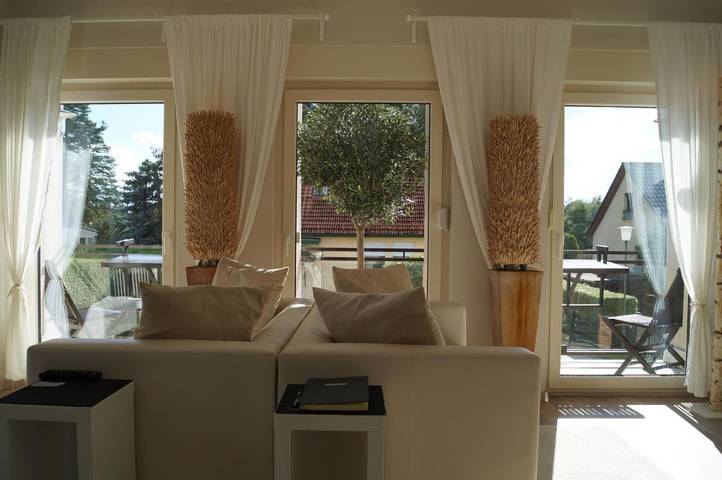 Ferienwohnung für 4 Personen, mit Balkon und Terrasse sowie Garten und Ausblick in Storkow