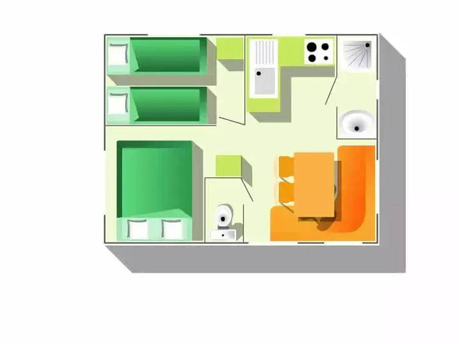 Camping maeva Escapades l'Emeraude du Verdon - Mobilheim 4 personen - Mobilheim Standard 3 Zimmer 4 Personen + Tv in Aups, Brignoles Region