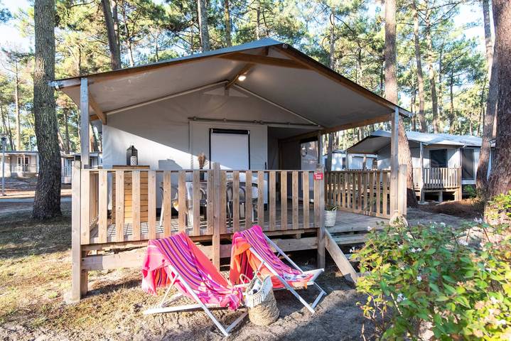 Camping voor 5 personen, met terras en zwembad, met huisdier in Landes
