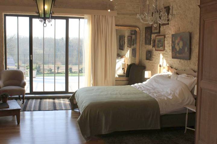 Chambre d’hôte pour 2 personnes, avec terrasse ainsi que vue et jardin à Gembloux
