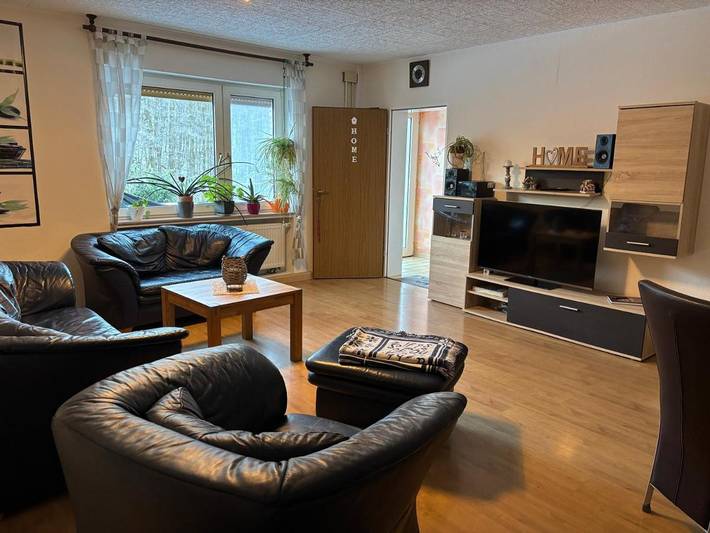 Ferienwohnung für 4 Personen, mit Terrasse und Garten sowie Sauna und Ausblick
