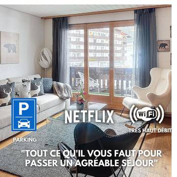 Gîte pour 6 personnes, avec terrasse et vue dans Morgins