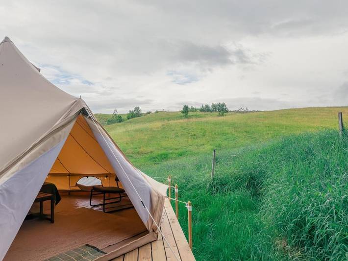 Kemping dla 2 osób, z widok i ogród w Islandia